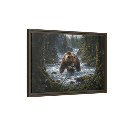 Side Mockup 2. Animals Grizzly Bear Brown Bear Wilderness shown as stretched canvas wall art