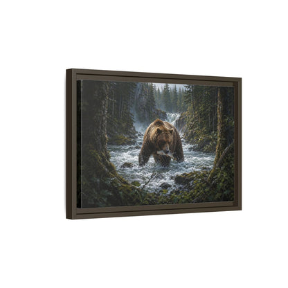 Side Mockup 5. Animals Grizzly Bear Brown Bear Wilderness shown as stretched canvas wall art