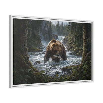 Side Mockup 10. Animals Grizzly Bear Brown Bear Wilderness shown as stretched canvas wall art