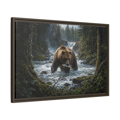 Side Mockup 11. Animals Grizzly Bear Brown Bear Wilderness shown as stretched canvas wall art
