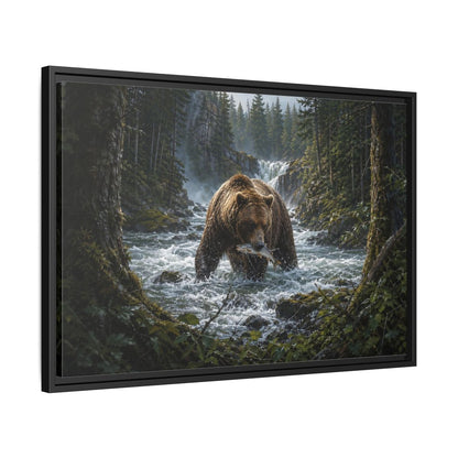 Side Mockup 14. Animals Grizzly Bear Brown Bear Wilderness shown as stretched canvas wall art