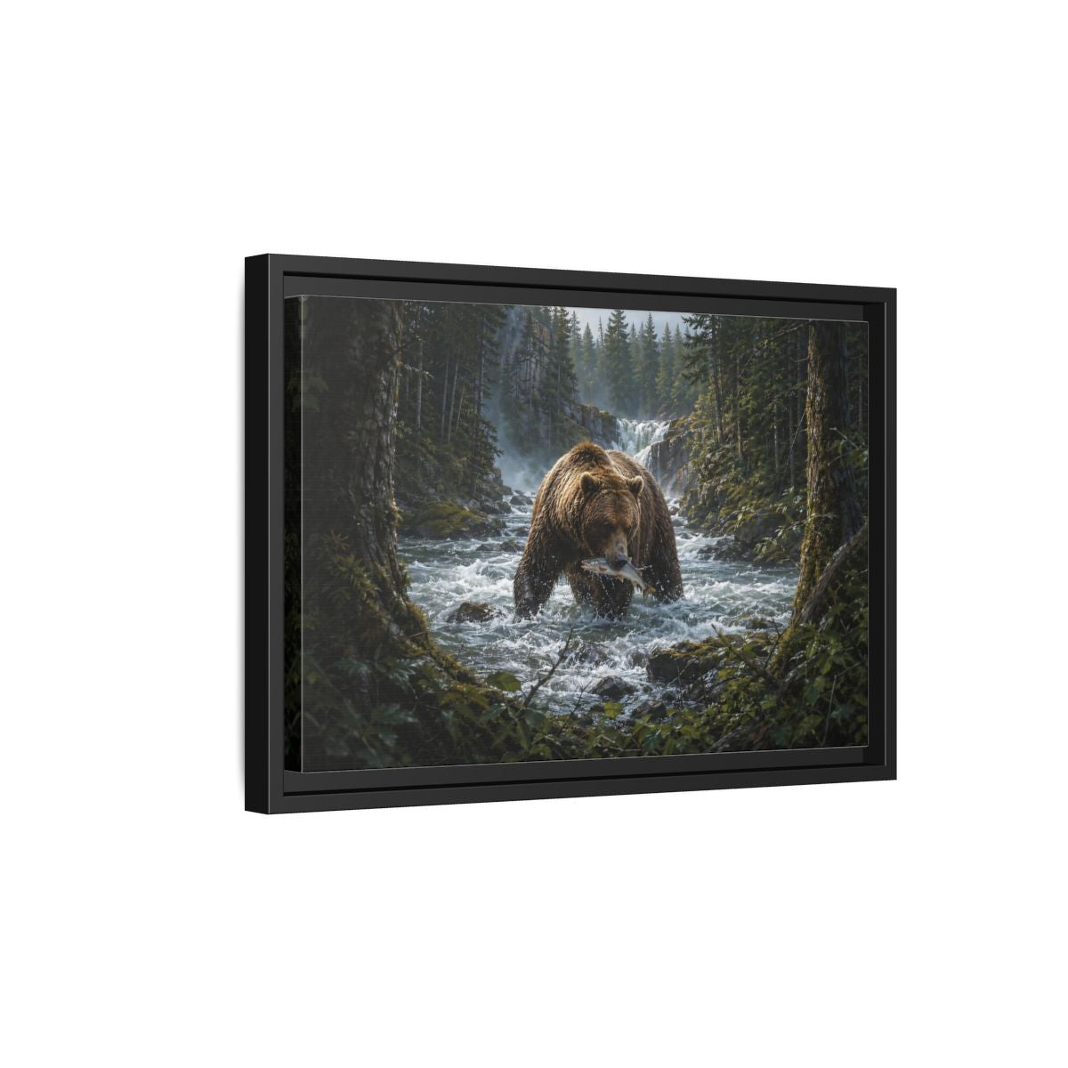 Side Mockup 6. Animals Grizzly Bear Brown Bear Wilderness shown as stretched canvas wall art