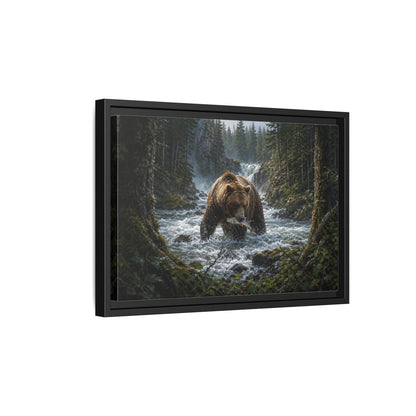 Side Mockup 6. Animals Grizzly Bear Brown Bear Wilderness shown as stretched canvas wall art