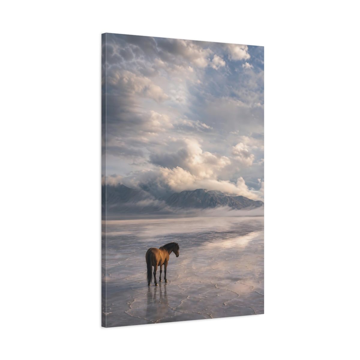 Main Mockup. Animals Horse Brown Horse Landscape shown as stretched canvas wall art