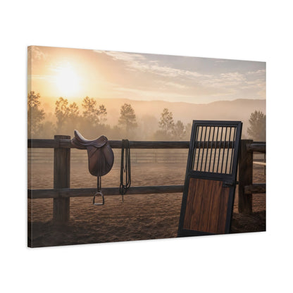 Main Mockup. Animals Horse Saddle Rustic Equestrian shown as canvas print