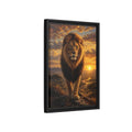 Side Mockup 6. Animals Lion Golden Lion shown as stretched canvas wall art
