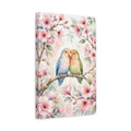 Side Mockup 4. Animals Lovebirds Pink Green Birds shown as stretched canvas wall art