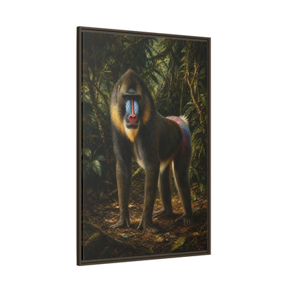 Side Mockup 8. Animals Mandrill Colorful Mandrill shown as stretched canvas wall art