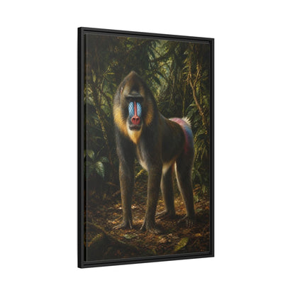Side Mockup 13. Animals Mandrill Colorful Mandrill shown as stretched canvas wall art