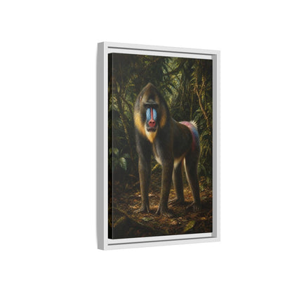 Side Mockup 4. Animals Mandrill Colorful Mandrill shown as stretched canvas wall art