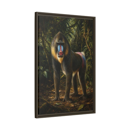 Side Mockup 11. Animals Mandrill Colorful Mandrill shown as stretched canvas wall art