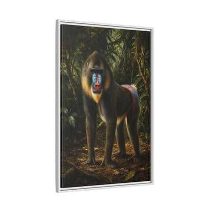Side Mockup 9. Animals Mandrill Colorful Mandrill shown as stretched canvas wall art