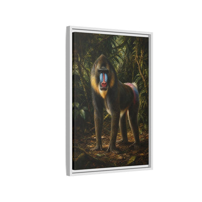 Side Mockup 1. Animals Mandrill Colorful Mandrill shown as stretched canvas wall art