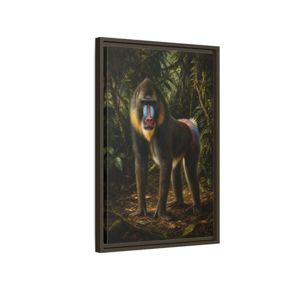 Side Mockup 2. Animals Mandrill Colorful Mandrill shown as stretched canvas wall art