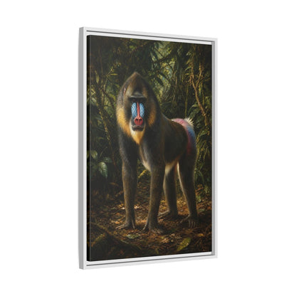 Side Mockup 10. Animals Mandrill Colorful Mandrill shown as stretched canvas wall art