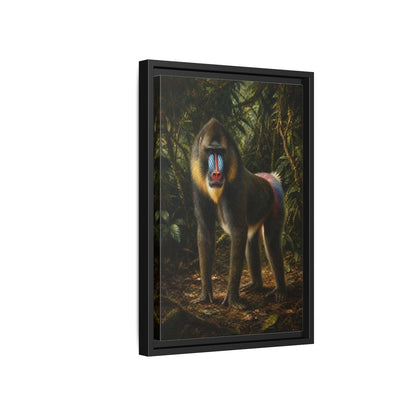 Side Mockup 6. Animals Mandrill Colorful Mandrill shown as stretched canvas wall art