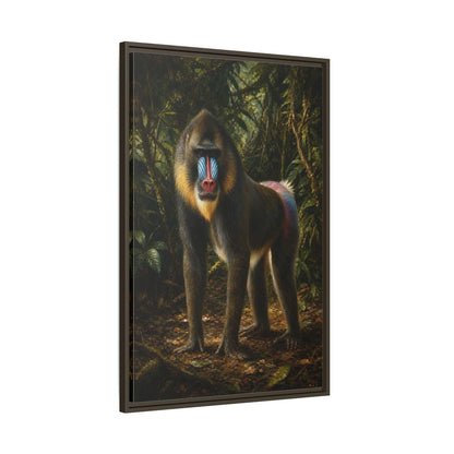 Main Mockup. Animals Mandrill Colorful Mandrill shown as stretched canvas wall art