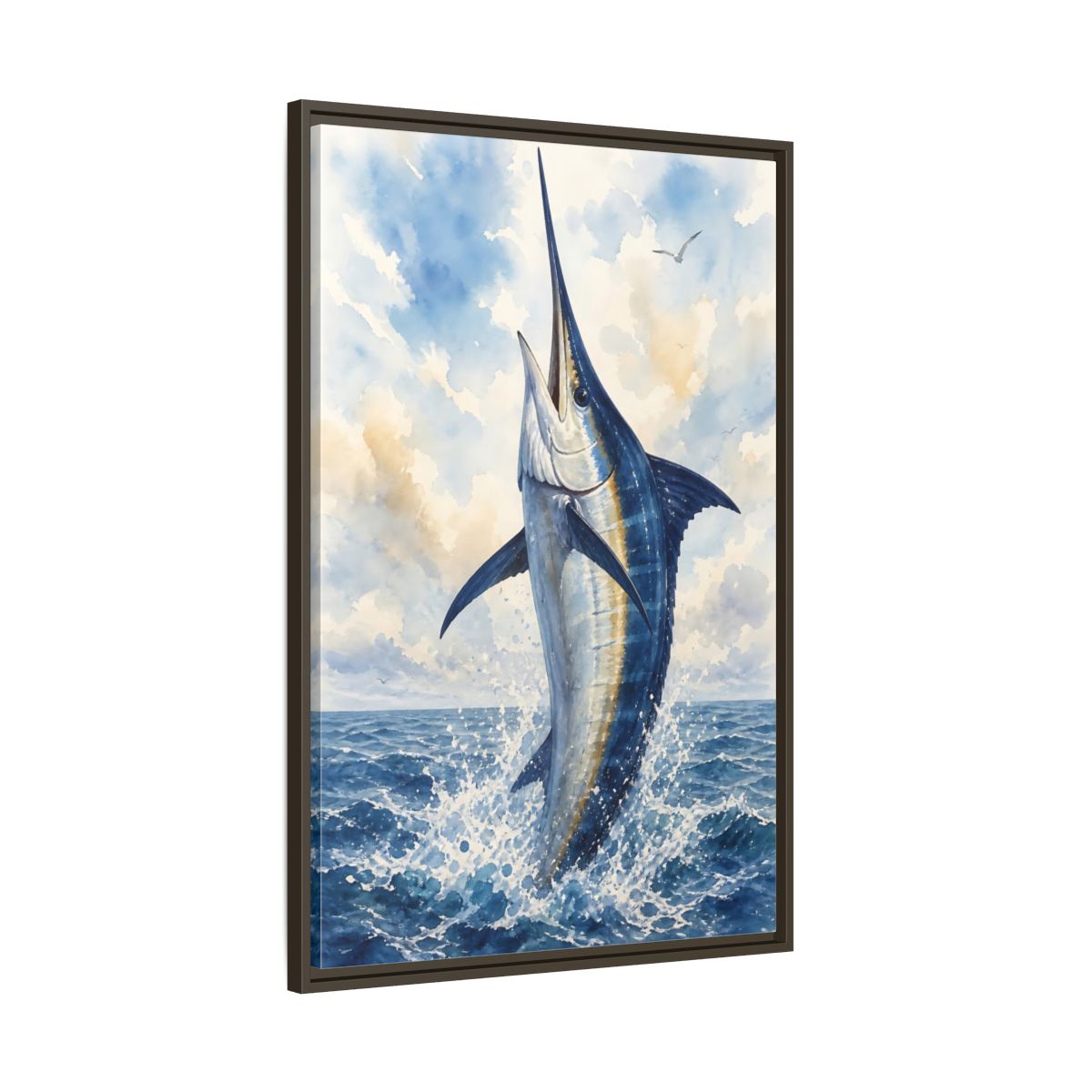 Main Mockup. Animals Marlin Blue Marlin shown as stretched canvas wall art