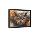 Side Mockup 6. Animals Owl Brown And Gold Owl shown as stretched canvas wall art