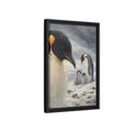 Side Mockup 6. Animals Penguin Family Winter Penguin shown as stretched canvas wall art