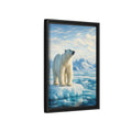 Side Mockup 6. Animals Polar Bear White And Blue shown as stretched canvas wall art