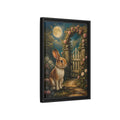 Side Mockup 6. Animals Rabbit Moonlit Rabbit shown as stretched canvas wall art