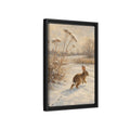 Side Mockup 6. Animals Rabbit Winter Rabbit shown as stretched canvas wall art
