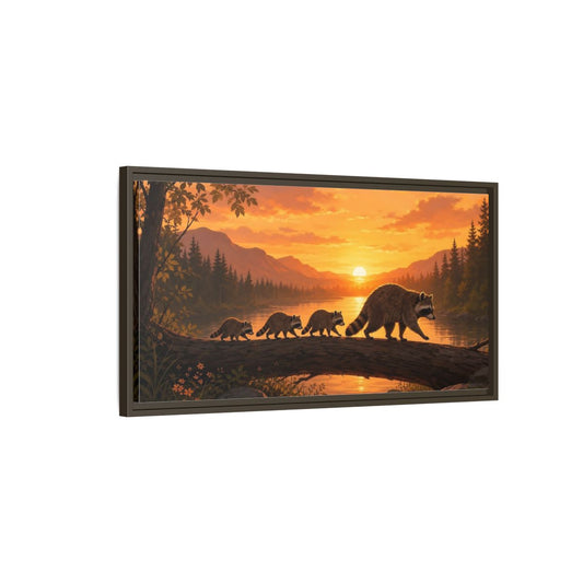 Main Mockup. Animals Raccoons Orange Raccoon shown as stretched canvas wall art