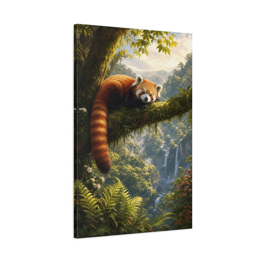 Main Mockup. Animals Red Panda Red Panda Forest shown as stretched canvas wall art