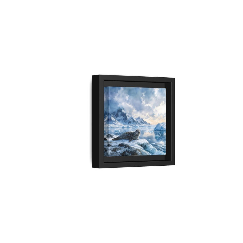 Side Mockup 24. Animals Seal Arctic Seal shown as stretched canvas wall art