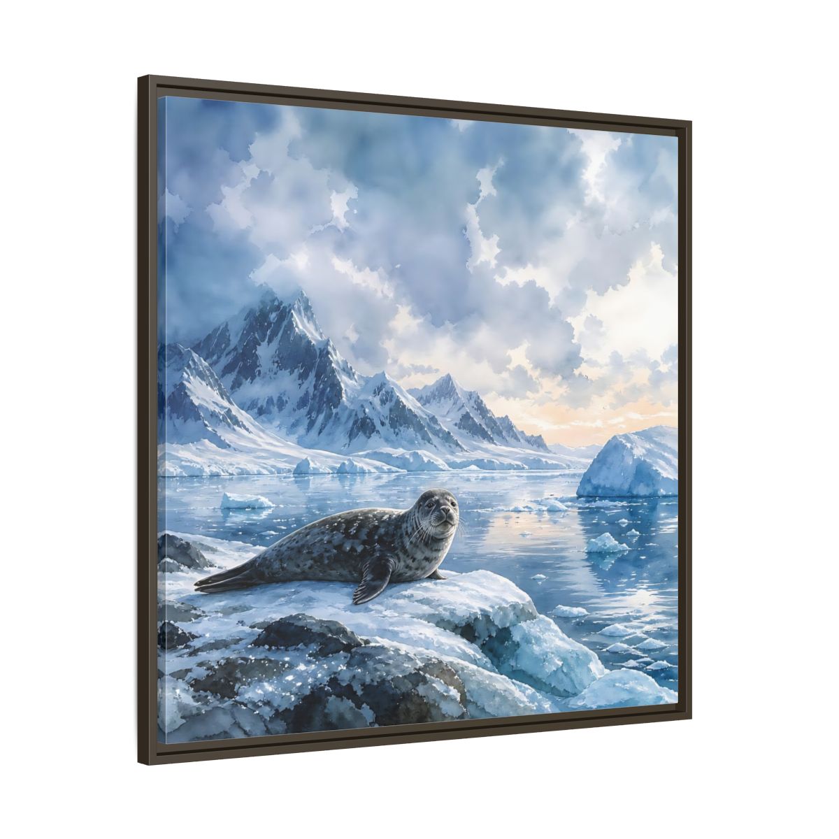 Main Mockup. Animals Seal Arctic Seal shown as stretched canvas wall art