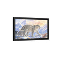 Side Mockup 8. Animals Snow Leopards Snow Leopard Watercolor shown as stretched canvas wall art