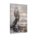 Side Mockup 4. Animals Snowy Owl Snowy Owl Winter shown as stretched canvas wall art