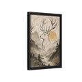 Side Mockup 6. Animals Stag Golden Stag Mountain shown as stretched canvas wall art