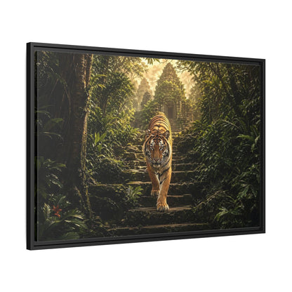 Side Mockup 13. Animals Tiger Jungle Tiger Temple shown as stretched canvas wall art