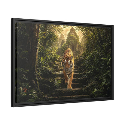 Side Mockup 14. Animals Tiger Jungle Tiger Temple shown as stretched canvas wall art