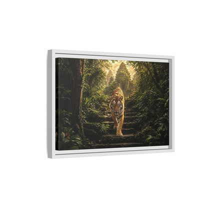 Side Mockup 4. Animals Tiger Jungle Tiger Temple shown as stretched canvas wall art