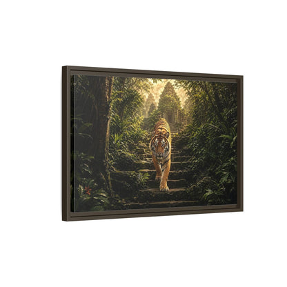 Side Mockup 2. Animals Tiger Jungle Tiger Temple shown as stretched canvas wall art