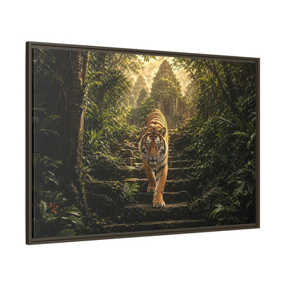 Side Mockup 8. Animals Tiger Jungle Tiger Temple shown as stretched canvas wall art