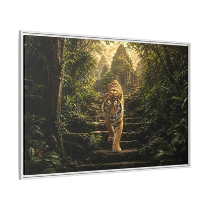Side Mockup 7. Animals Tiger Jungle Tiger Temple shown as stretched canvas wall art