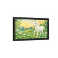 Side Mockup 8. Animals White Pony White Pony shown as stretched canvas wall art