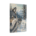 Side Mockup 4. Animals Wolves Winter Wolves shown as stretched canvas wall art