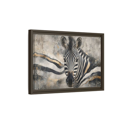 Side Mockup 5. Animals Zebra Black White Gold shown as stretched canvas wall art