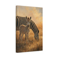 Side Mockup 4. Animals Zebras Golden Zebras shown as stretched canvas wall art