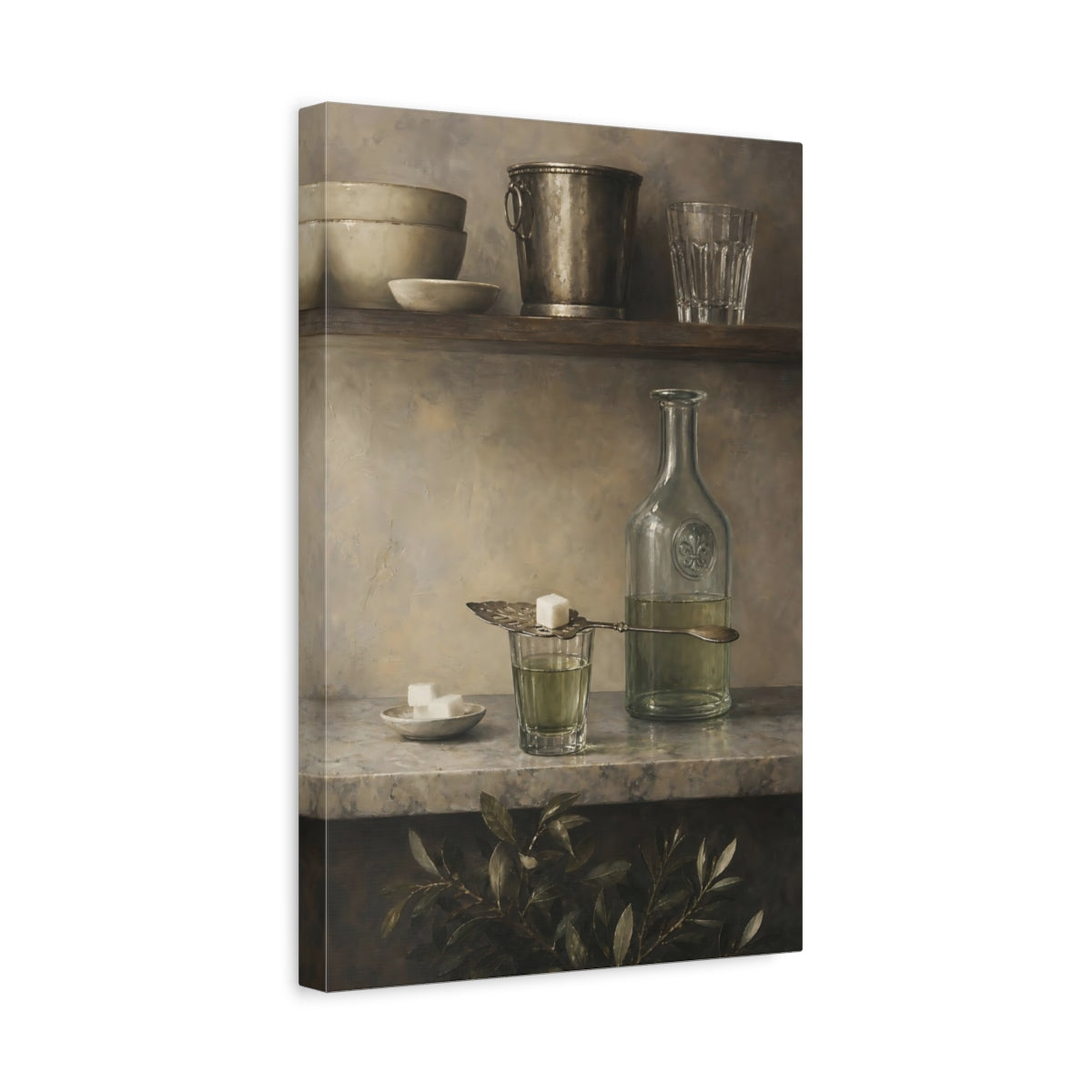 Side Mockup 4. Antique Glass And Sugar shown as canvas print