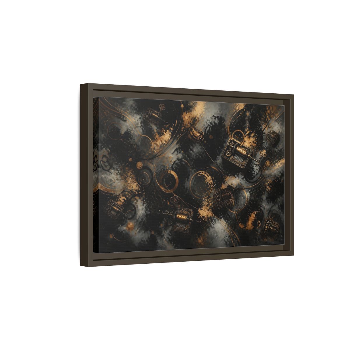 Side Mockup 5. Antique Music Box Melody shown as framed canvas print