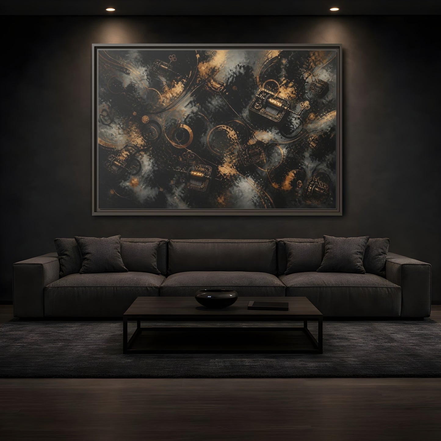 Mockup 3. Antique Music Box Melody shown as framed canvas print