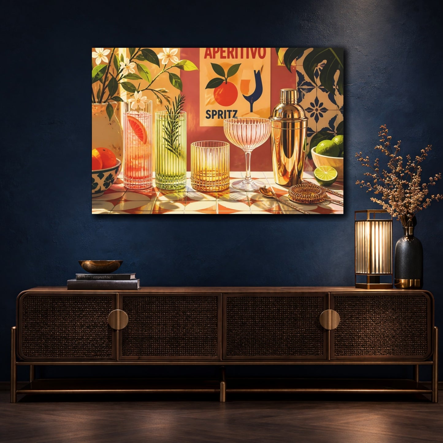 Mockup 4. Aperitivo Spritz Bar shown as canvas print