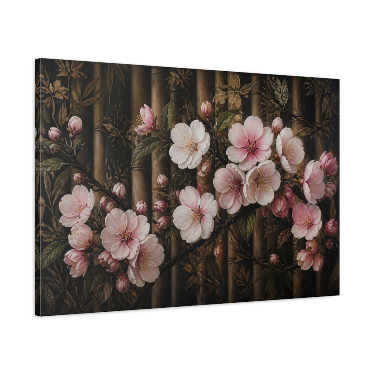 Main Mockup. Apple Blossom Flowers shown as canvas print