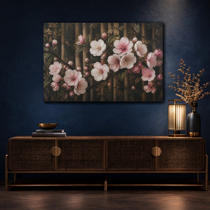 Mockup 4. Apple Blossom Flowers shown as canvas print